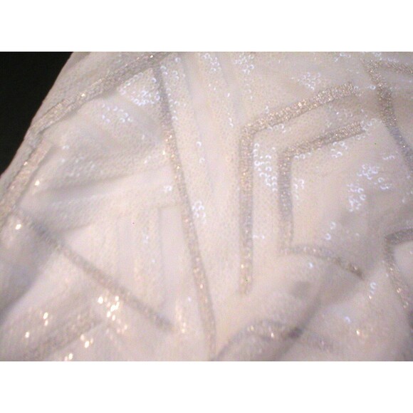 New NWT Womens Piperlime Collection White Silver Sequins Skirt S Small Party - Picture 7 of 11